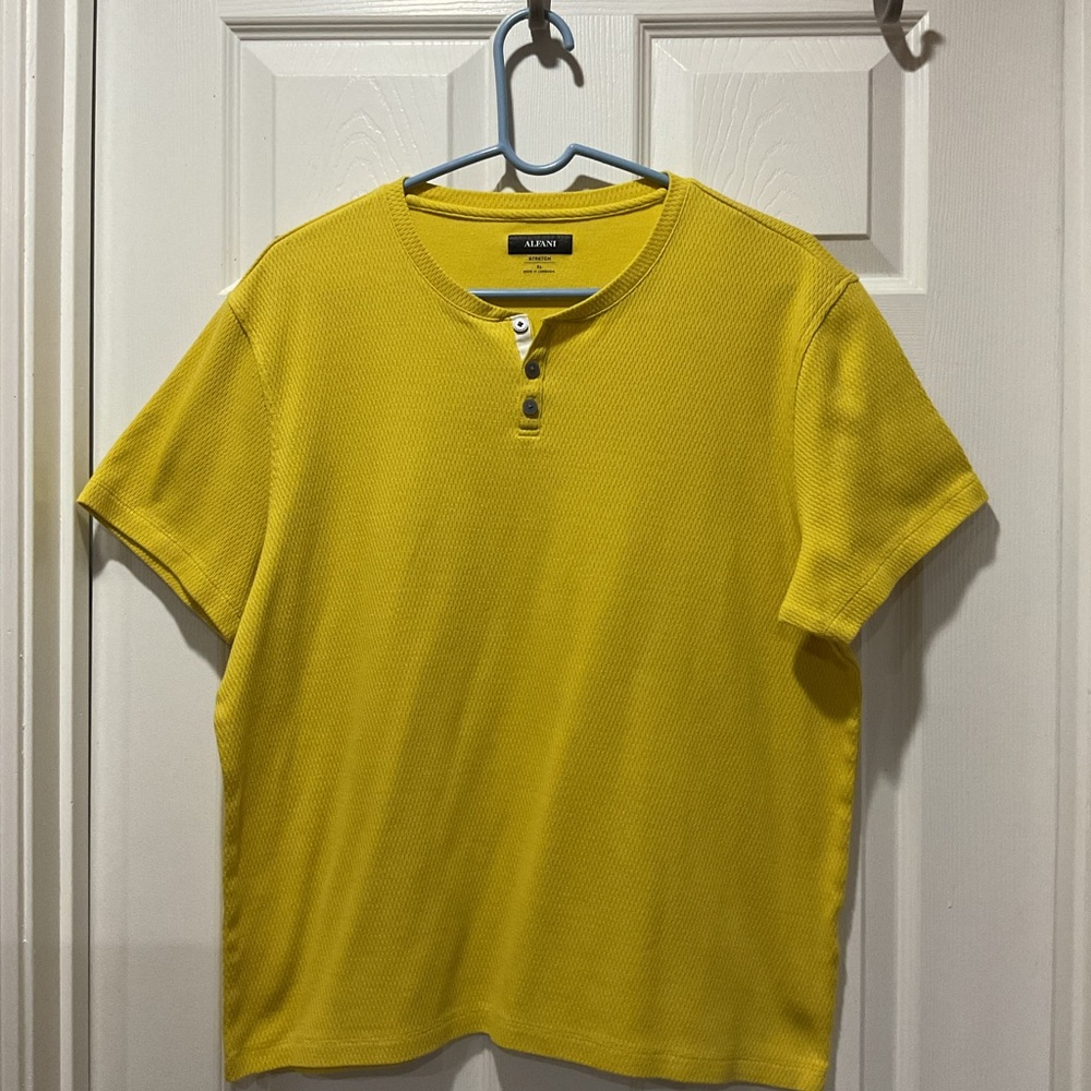 Alfani Stretch Yellow Men's Button Shirt XL
